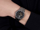  Shop Authentic Fossil Forrester Automatic Skeleton Black Dial Silver Steel Strap Watch for Men - ME3180 - Luxxuri