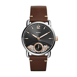  Shop Authentic Fossil The Commuter Twist Black Dial Brown Leather Strap Watch for Men -  ME1165 - Luxxuri