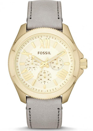  Shop Authentic Fossil Cecile Champagne Dial Grey Leather Strap Watch for Women - AM4529 - Luxxuri