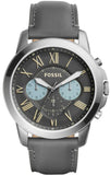  Shop Authentic Fossil Grant Chronograph Gunmetal Grey Dial Grey Leather Strap Watch for Men - FS5183 - Luxxuri