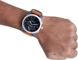  Shop Authentic Fossil Machine Chronograph Blue Dial Brown Leather Strap Watch for Men - FS5232 - Luxxuri