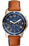  Shop Authentic Fossil Grant Sport Chronograph Blue Dial Brown Leather Strap Watch for Men - FS5268 - Luxxuri