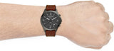  Shop Authentic Fossil Forrester Chronograph Grey Dial Brown Leather Strap Watch for Men - FS5815 - Luxxuri