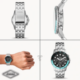  Shop Authentic Fossil FB-01 Chronograph Black Dial Silver Steel Strap Watch for Men - FS5827 - Luxxuri