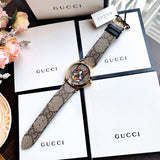  Shop Authentic Gucci G-Timeless Brown Dial Brown Leather Strap Unisex Watch - YA1264057 - Luxxuri