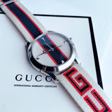  Shop Authentic Gucci G Timeless Quartz White Dial Two Tone NATO Strap Watch For Men - YA1264071 - Luxxuri