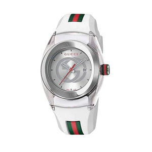  Shop Authentic Gucci Sync Quartz White Dial White Rubber Strap Unisex Watch - YA137302 - Luxxuri