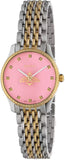 Gucci G Timeless Quartz Pink Dial Two Tone Steel Strap Watch For Women - YA1265030