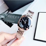  Shop Authentic Gucci GG2570 Diamonds Black Dial Silver Steel Strap Watch For Women - YA142503 - Luxxuri