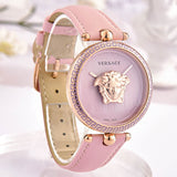  Shop Authentic Versace Palazzo Empire Pink Dial Pink Leather Strap Watch for Women - VCO030017 - Luxxuri