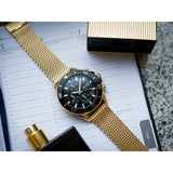  Shop Authentic Hugo Boss Admiral Chronograph Black Dial Gold Mesh Bracelet Watch for Men - 1513906 - Luxxuri