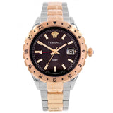  Shop Authentic Versace Hellenyium GMT Black Dial Two Tone Steel Strap Watch for Men - V11040015 - Luxxuri
