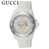  Shop Authentic Gucci Dive Automatic Transparent Dial White Rubber Strap Watch For Men - YA136343 - Luxxuri