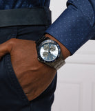  Shop Authentic Guess Odyssey Quartz Blue Dial Gunmetal Steel Strap Watch For Men - W1107G5 - Luxxuri