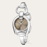  Shop Authentic Gucci Horsebit Collection Quartz Brown Dial Silver Steel Strap Watch For Women - YA139501 - Luxxuri