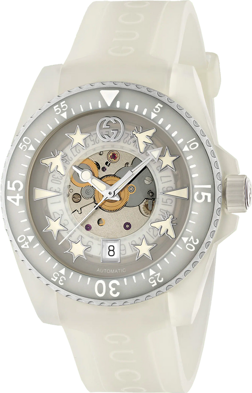  Shop Authentic Gucci Dive Automatic White Dial White Rubber Strap Unisex Watch - YA136342 - Luxxuri