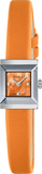  Shop Authentic Gucci G-Frame Square Mother of Pearl Orange Dial Orange Leather Strap Watch For Women - YA128532 - Luxxuri