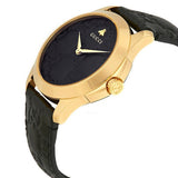  Shop Authentic Gucci G Timeless Quartz Black Dial Black Leather Strap Watch For Women - YA1264034A - Luxxuri