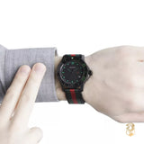  Shop Authentic Gucci G Timeless Sport Black Dial Two Tone NATO Strap Watch For Men - YA126229 - Luxxuri