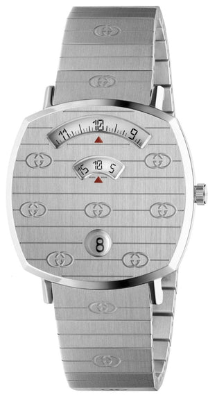  Shop Authentic Gucci Grip Quartz Silver Dial Silver Steel Strap Watch For Women - YA157401 - Luxxuri