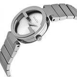  Shop Authentic Gucci G Interlocking Silver Dial Silver Steel Strap Watch For Women - YA133503 - Luxxuri