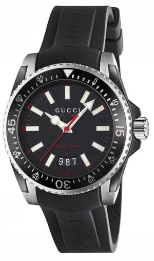  Shop Authentic Gucci Dive Quartz Black Dial Black Rubber Strap Watch For Men - YA136303 - Luxxuri