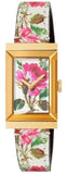  Shop Authentic Gucci G-Frame Floral Mother of Pearl Dial White Leather Strap Watch For Women - YA147406 - Luxxuri