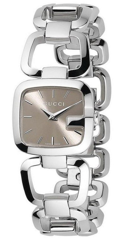  Shop Authentic Gucci G Gucci Brown Dial Silver Steel Strap Watch For Women - YA125507 - Luxxuri
