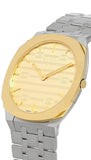  Shop Authentic Gucci 25H Quartz Gold Dial Silver Steel Strap Watch for Women - YA163403 - Luxxuri