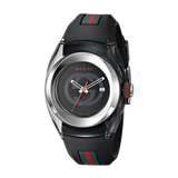  Shop Authentic Gucci Sync Quartz Black Dial Black Rubber Strap Watch For Men - YA137301 - Luxxuri