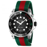  Shop Authentic Gucci Dive Black Dial Red & Green Nylon Strap Watch For Men - YA136209 - Luxxuri