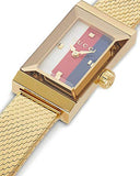  Shop Authentic Gucci G Frame Quartz Diamonds White Red Blue Dial Gold Mesh Bracelet Watch For Women - YA147511 - Luxxuri