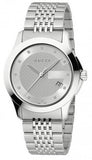  Shop Authentic Gucci G Timeless Diamonds Silver Dial Silver Steel Strap Watch For Men - YA126404 - Luxxuri