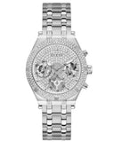  Shop Authentic Guess Heiress Multifunction Diamonds Silver Dial Silver Steel Strap Watch for Women - GW0440L1 - Luxxuri