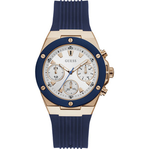  Shop Authentic Guess Athena White Dial White Dial Blue Rubber Strap Watch For Women - GW0030L5 - Luxxuri
