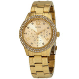  Shop Authentic Guess Bedazzle Diamonds Gold Dial Gold Steel Strap Watch For Women - W1097L2 - Luxxuri