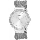  Shop Authentic Guess Chiffon Silver Dial Silver Mesh Bracelet Watch For Women - W1083L1 - Luxxuri