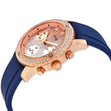  Shop Authentic Guess Confetti Diamonds Gold Dial Blue Rubber Strap Watch For Women - W1098L6 - Luxxuri