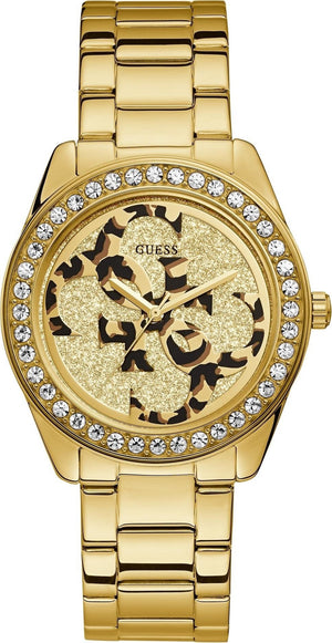  Shop Authentic Guess G Twist Diamonds Gold Dial Gold Steel Strap Watch For Women - W1201L2 - Luxxuri