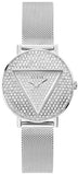 Guess Iconic Diamonds Silver Dial Silver Mesh Bracelet Watch For Women - GW0477L1