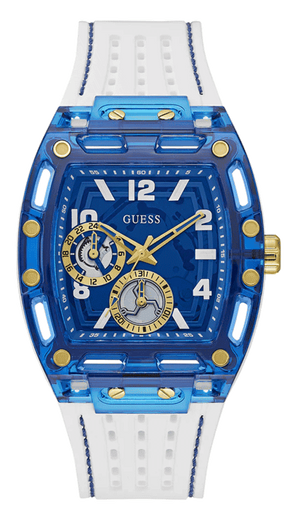  Shop Authentic Guess Phoenix Multifunction Blue Dial White Rubber Strap Watch for Men - GW0499G6 - Luxxuri