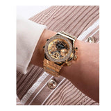  Shop Authentic Guess Fusion Chronograph Gold Dial Gold Steel Strap Watch for Women - GW0552L2 - Luxxuri