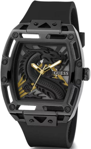  Shop Authentic Guess Legend Analog Black Dial Black Rubber Strap Watch For Men - GW0648G1 - Luxxuri