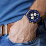  Shop Authentic Guess Poseidon Blue Dial Blue Rubber Strap Watch for Men - GW0057G2 - Luxxuri