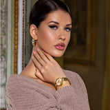  Shop Authentic Guess Rumour Quartz Gold Dial Gold Steel Strap Watch For Women - GW0613L2 - Luxxuri