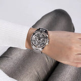  Shop Authentic Guess Heiress Multifunction Diamonds Silver Dial Silver Steel Strap Watch for Women - GW0440L1 - Luxxuri