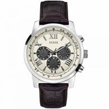  Shop Authentic Guess Chronograph Quartz White Dial Brown Leather Strap Watch For Men - W0380G1 - Luxxuri