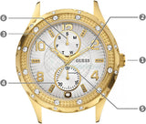  Shop Authentic Guess Siren Diamonds Silver Dial Gold Steel Strap Watch for Women - W0442L2 - Luxxuri