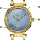  Shop Authentic Guess Park Avenue Blue Dial Gold Steel Strap Watch For Women - W0695L2 - Luxxuri