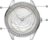 Shop Authentic Guess Rosette Analog White Dial White Leather Strap Watch For Women - W75043L1 - Luxxuri